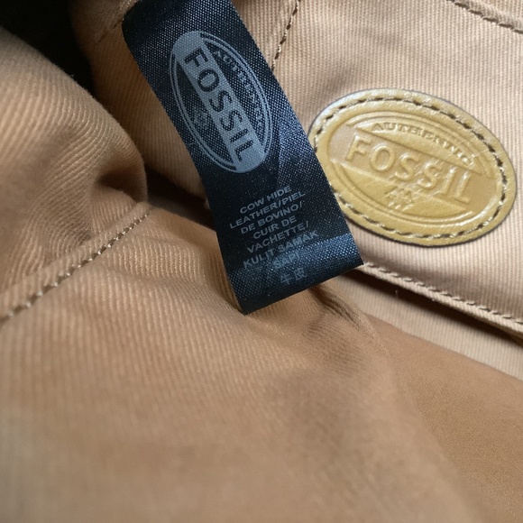 Fossil Cream Sydney Satchel with Tan Straps, Like New - Picture 9 of 13